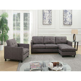 Ceasar Sectional Sofa in Gray Fabric