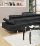 Black Faux Leather Sectional