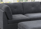 Ash Grey Chenille Fabric Modular Sectional 6pc Set