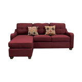 Cleavon II Sectional Sofa & 2 Pillows in Red Linen