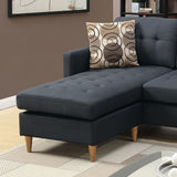 Black Polyfiber Sectional Reversible Chaise