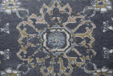 Damara Blue, Gray, and Multi-color Viscose Area Rug 5x8