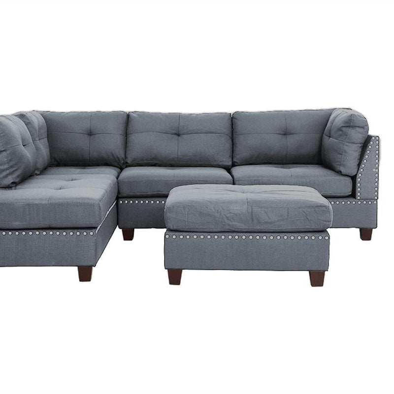3-PC SECTIONAL in Blue Gray