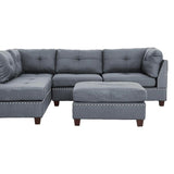 3-PC SECTIONAL in Blue Gray