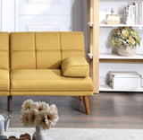 Mustard Color Sectional w/ Solid wood Legs