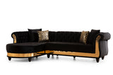 Julia Sectional Black Velvet Fabric