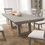 98"  Rectangular dining table Stretchable Farmhouse dining table for Dining Room, Home Office Gray