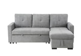 Serenity Gray Fabric Reversible Sleeper Sectional Sofa with Storage Chaise