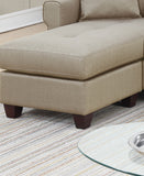 Glossy Beige Tufted Reversible Sectionals