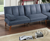 Navy 2pc Sectional w/ wood Legs