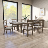 98"  Rectangular dining table Stretchable Farmhouse dining table for Dining Room, Home Office Gray