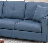 Glossy Blue Reversible Sectional Chaise