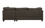Laurissa Sectional Sofa & Ottoman (2 Pillows) in Charcoal Linen