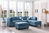 Glory Furniture Malone G638B-SC Sectional ( 3 Boxes) , AQUA