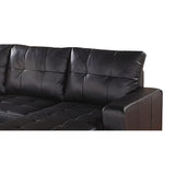 Black Modish Sectional Sofa With Ottoman, 3 Piece Set