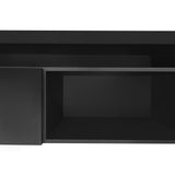 ON-TREND Unique Design TV Stand with 2 Glass Shelves, Ample Storage Space Media Console for TVs Up to 105", Versatile TV Cabinet with LED Color Changing Lights for Living Room, Black