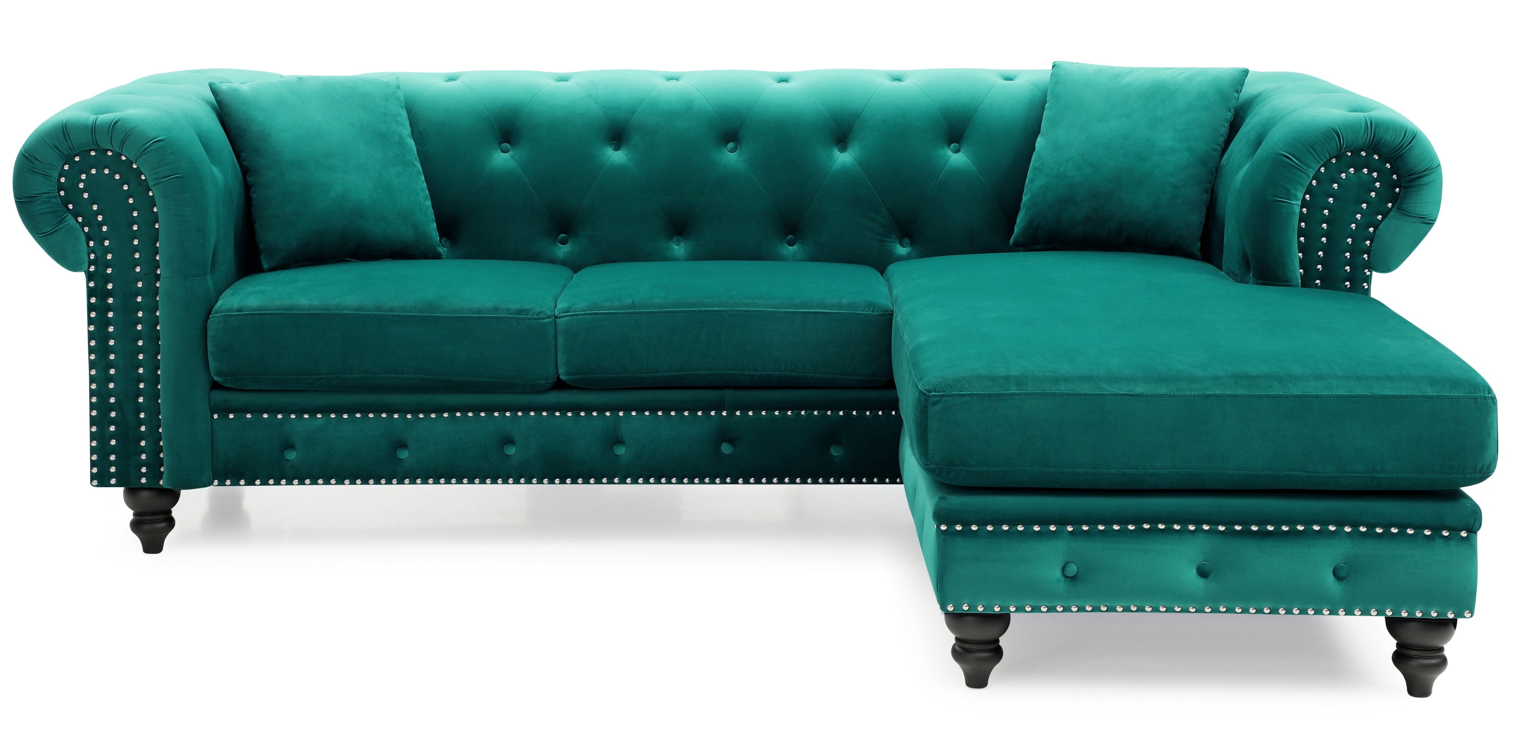 Glory Furniture Nola G0352B-SC Sofa Chaise ( 3 Boxes ) , GREEN