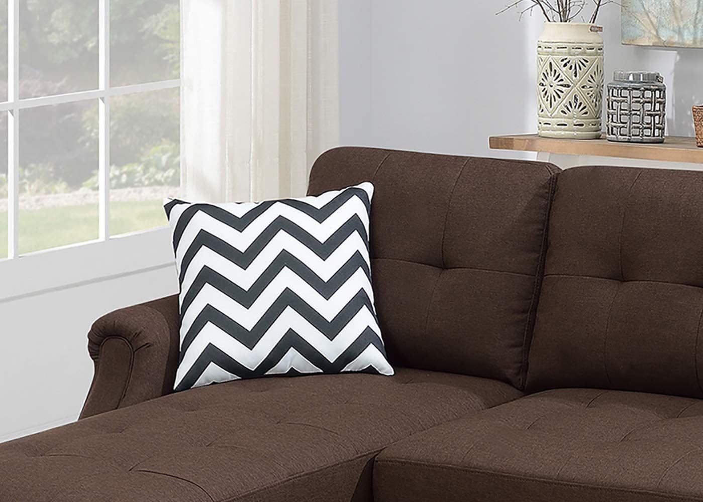 Dark Coffee Reversible Sectional