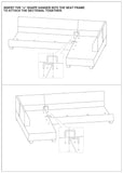 3-pcs Reversible Sectional in Black Polyfiber