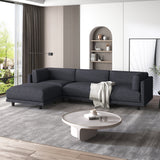 U_STYLE Upholstery Convertible Sectional Sofa, L Shaped Couch with Reversible Chaise