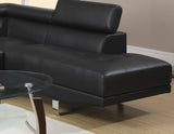 Black Faux Leather Sectional