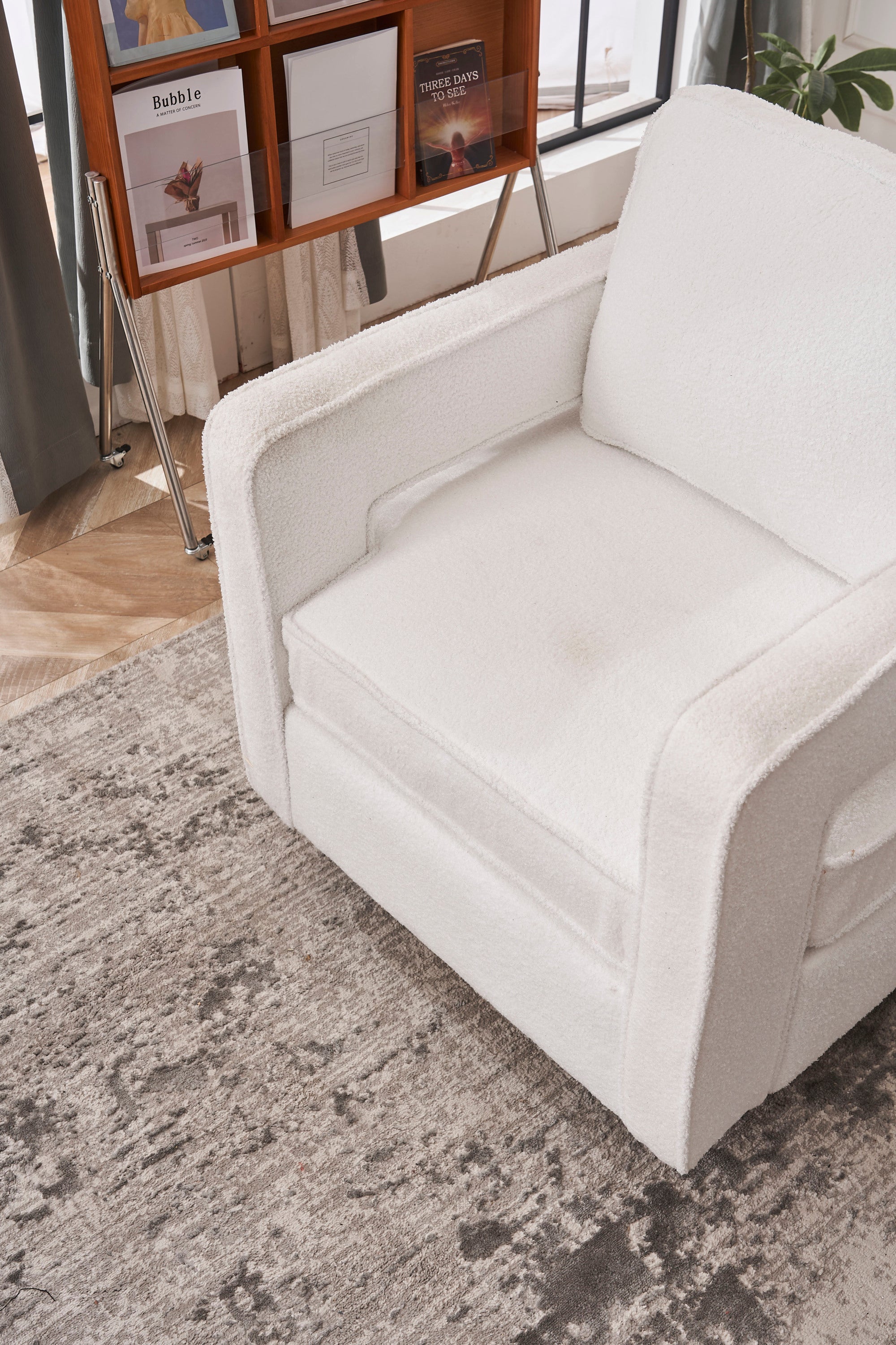 Swivel Barrel Chair for Living Room,360 Degree Swivel Club Modern Accent Single Sofa Chair, Small Leisure Arm Chair for Nursery, Hotel, Bedroom, Office