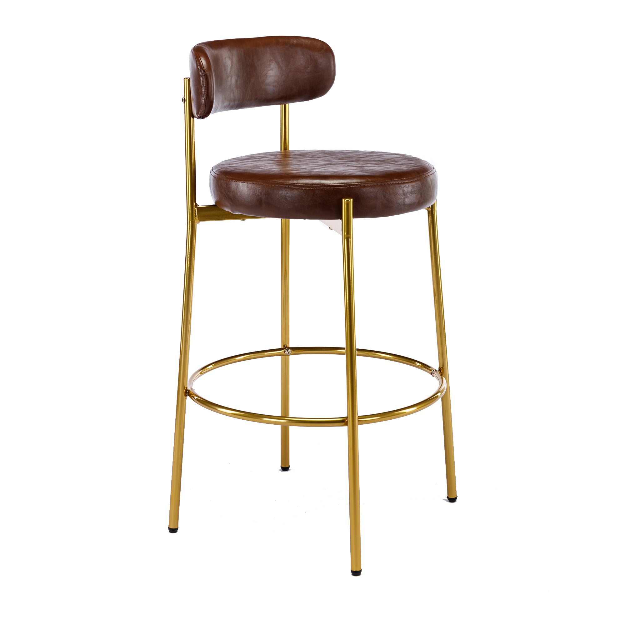 COOLMORE Bar Stools Industrial Pub Barstools with Back and Footrest, Modern Armless Bar Height Stool Chairs Set of 2