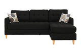 Black Polyfiber Sectional Reversible Chaise