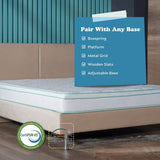 TWIN SIZE- 8" Medium Cool Gel Memory Foam Innerspring Hybrid Mattress