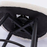 Set of 2 (Beige) Counter Height 25" Modern Linen Fabric bar chairs Swivel Bar Stool