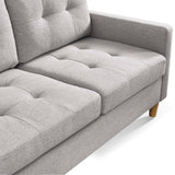 87 In Light Grey Reversible Sectional Sofa with Ottoman