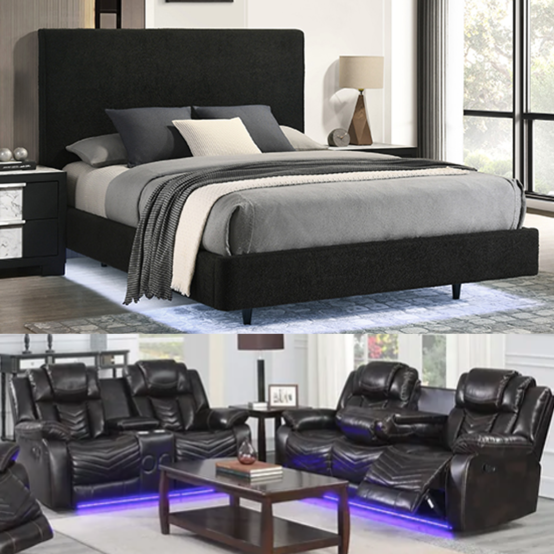 LED RECLINING W/ BLUETOOTH SPEAKER 2 ROOM PACKAGE