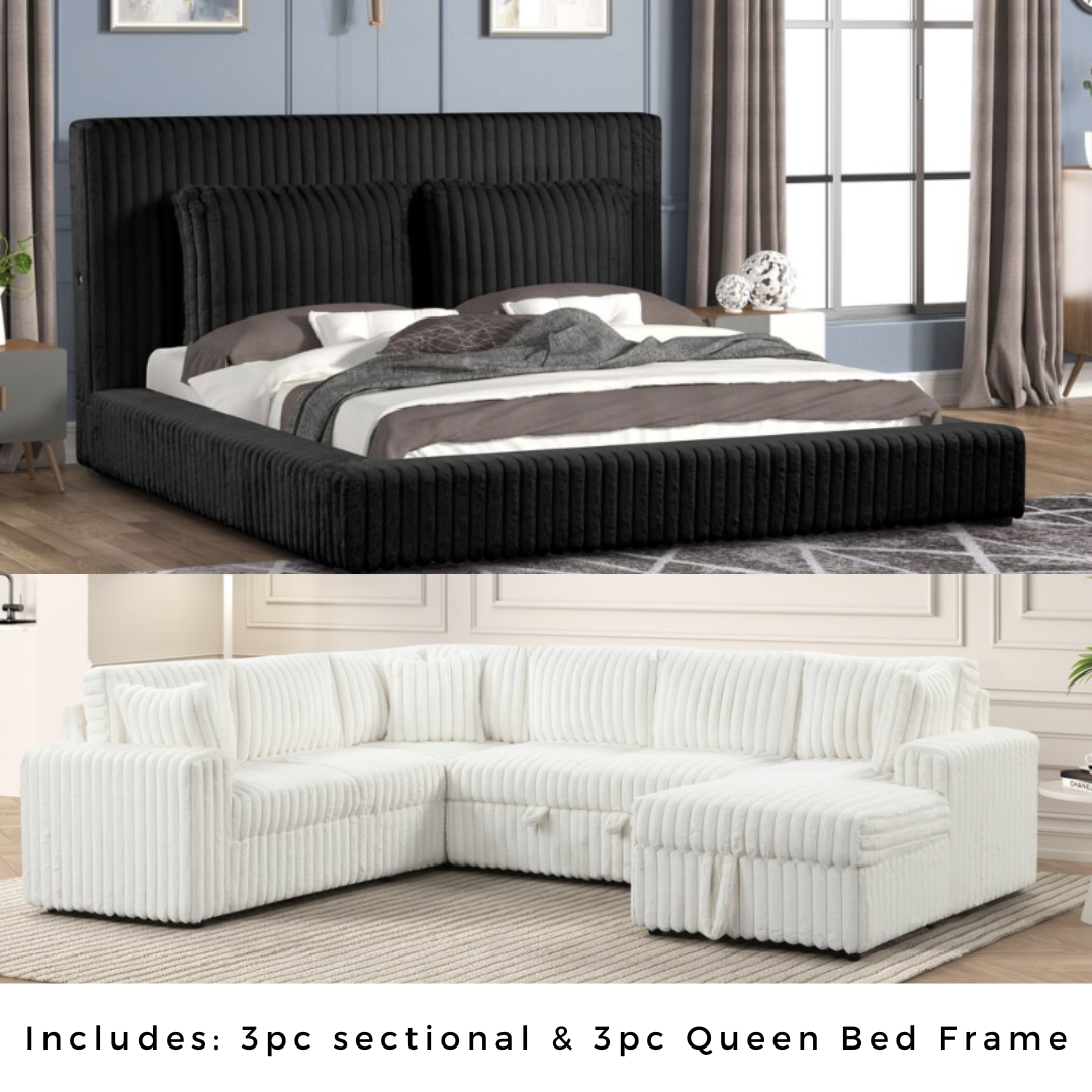 HEAVEN BEIGE CORDUROY 2 ROOM PACKAGE