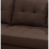 Dark Brown Fabric 2 Piece Sectional Sofa with Round Tapered Legs