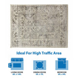 Tiled Border Area Rug