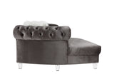 Ninagold Sectional Sofa w/7 Pillows, Gray Velvet