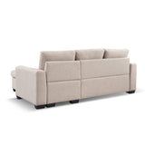 Beige 91.7" Convertible Reversible Sleeper Sectional