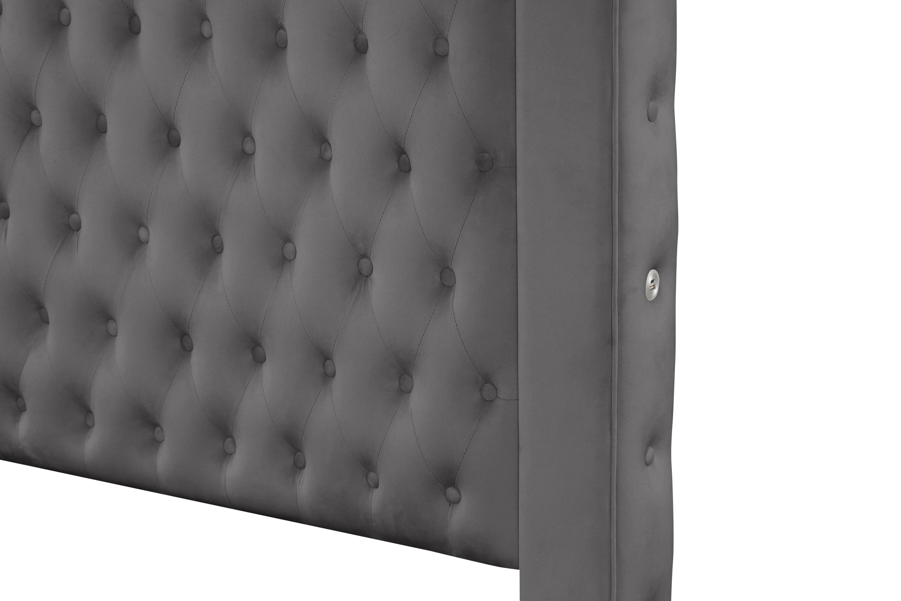 Monica luxurious Four-Poster Queen 4 Pc Bedroom Set Made with Wood in Gray