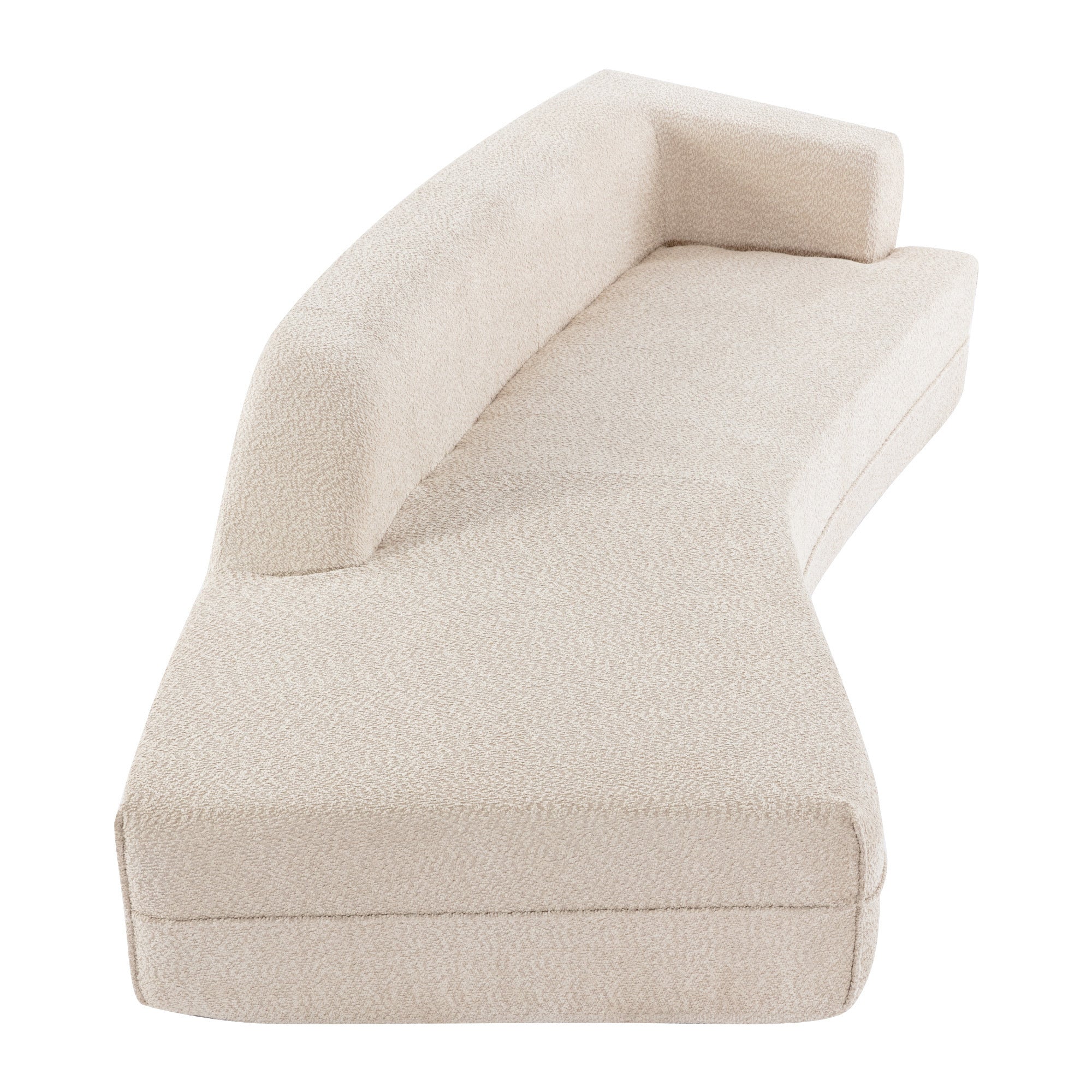 109.4" Beige Curved Chaise Lounge