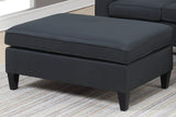 Black Reversible 3pc Sectional w/ Wood Legs