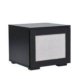 ON-TREND Extended, Rattan Style Entertainment Center, 7 Pieces Floating TV Console Table for TVs Up to 90'', High Gloss Wall Mounted TV Stand with Color Changing LED Lights for Home Theatre, Black.