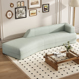 109" Green Curved Chaise Lounge