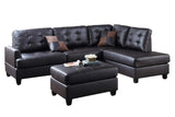 Contemporary Espresso Faux Leather Reversible 3pc Sectional