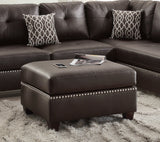 3-pcs Reversible Sectional Espresso Bonded Leather