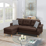 Dark Coffee Reversible Sectional