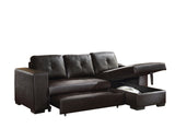 Lloyd Sectional Sofa w/Sleeper in Black PU