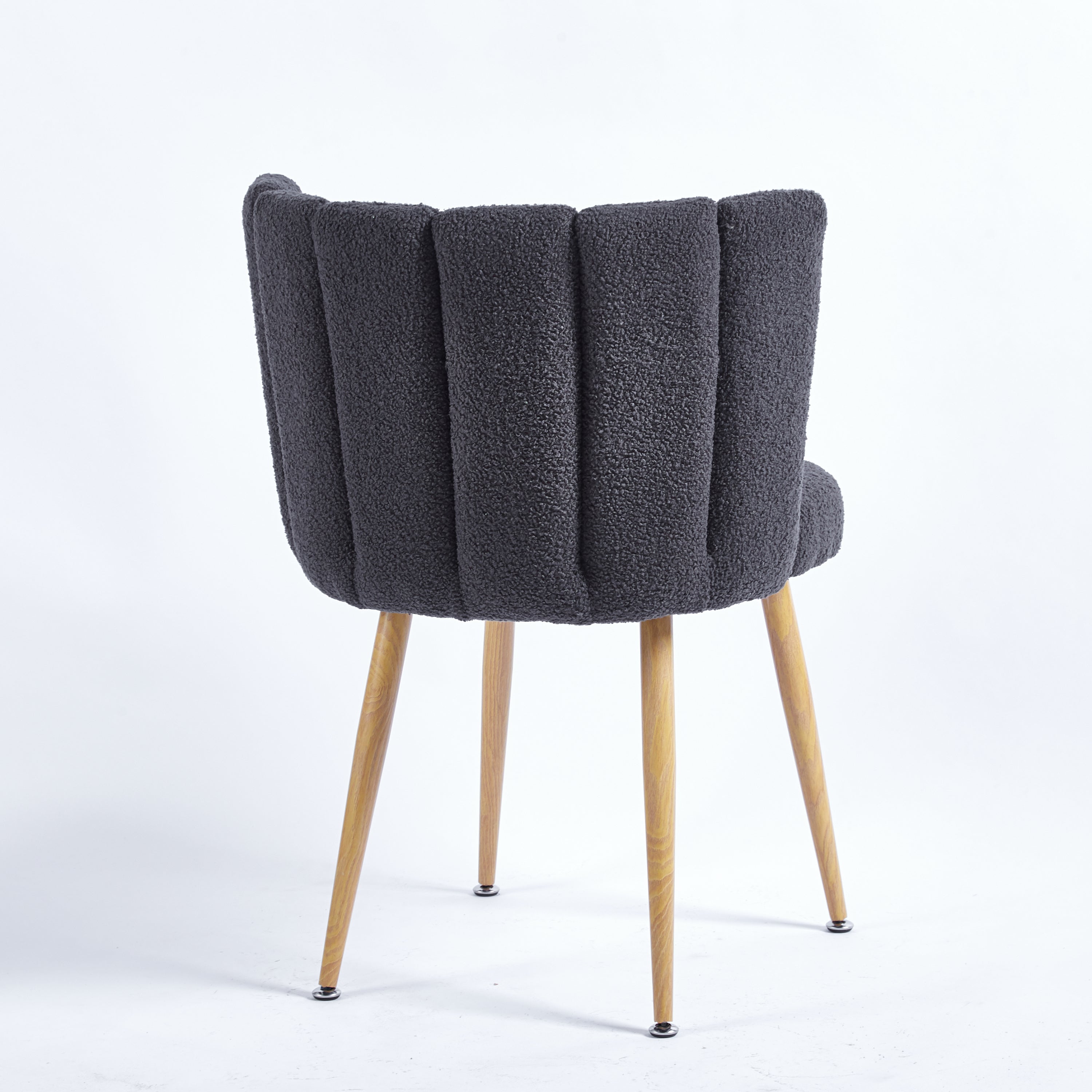 Modern GRAY dining chair (set of 2) with iron tube wood color legs