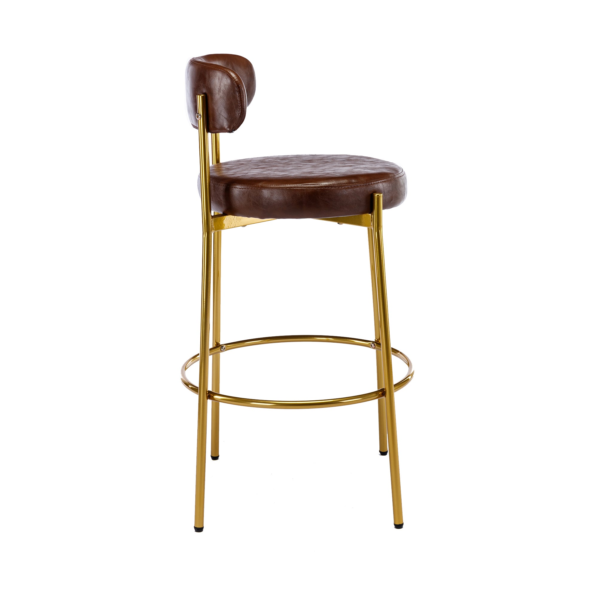 COOLMORE Bar Stools Industrial Pub Barstools with Back and Footrest, Modern Armless Bar Height Stool Chairs Set of 2