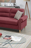 Paprika Red Color Polyfiber Reversible Sectional
