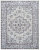 Calanthe Gray, Blush, Blue, Ivory Viscose Area Rug 5x8